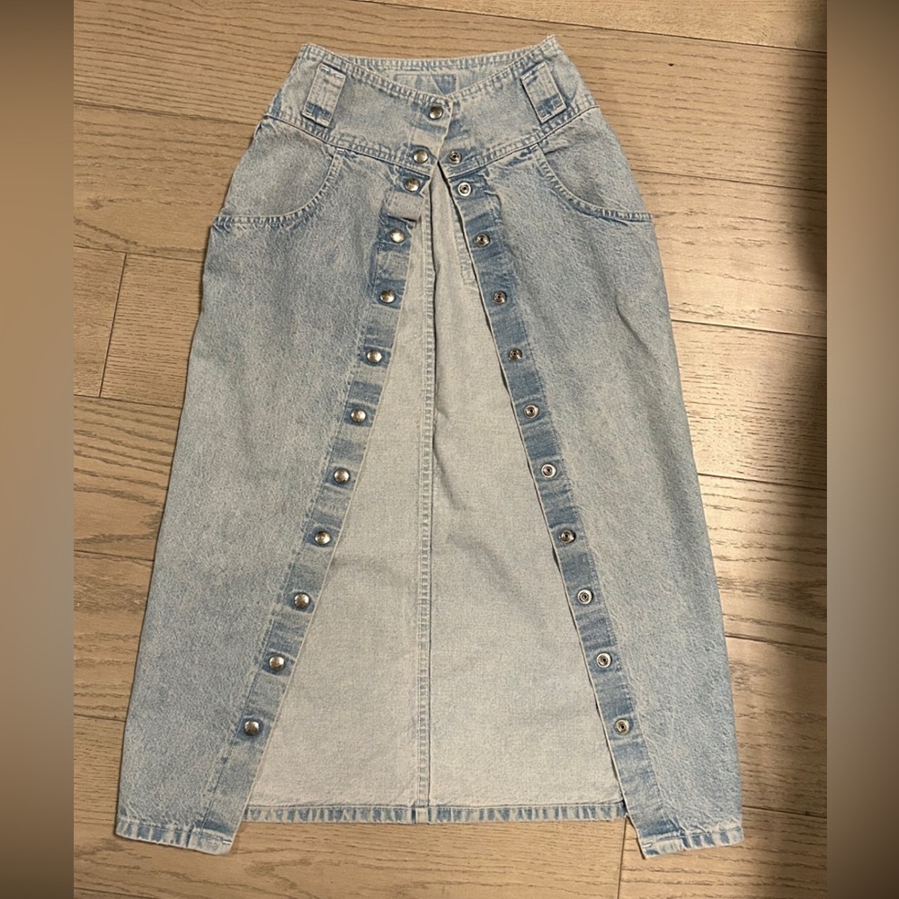 Denim Button Skirt